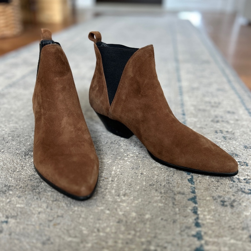 Diane Von Furstenberg Black and Brown Ankle Booties